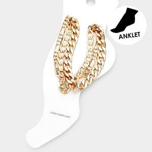 Metal Chain Layered Anklet